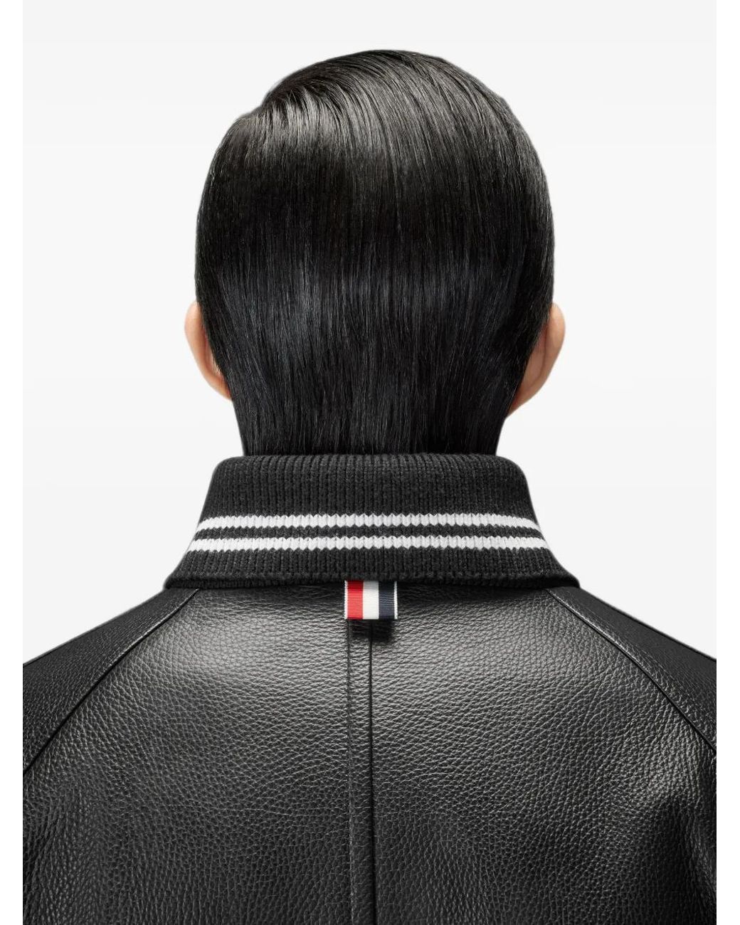 Thom Browne 4-Bar Oversized Leren Jack in het Black voor heren