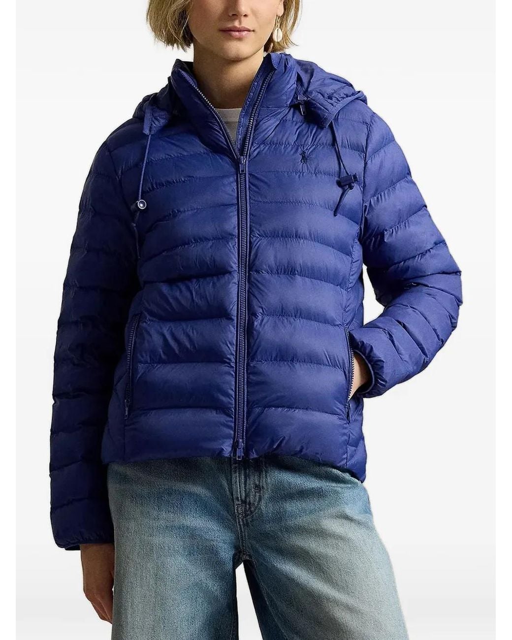 Polo Ralph Lauren Blue Water-Resistant Packable Hooded Jacket