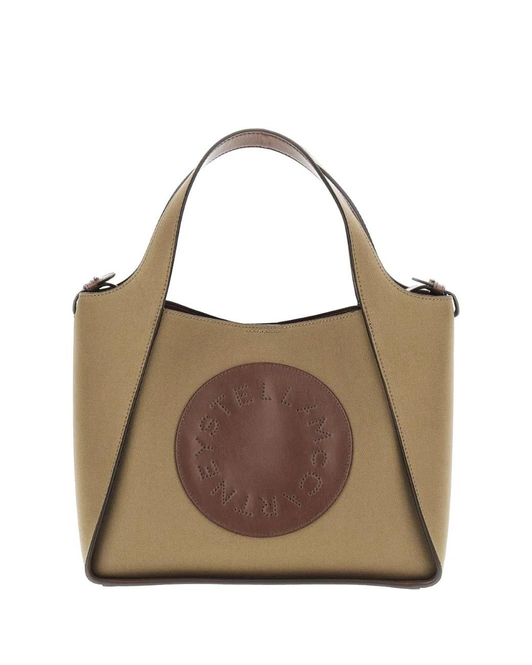 Stella McCartney Brown Sac Cabas En Toile À Patch Logo