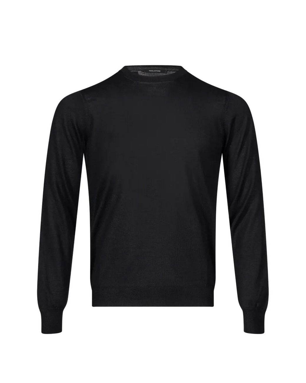 Tagliatore Black Budd Crew-Neck Long-Sleeve Sweater for men