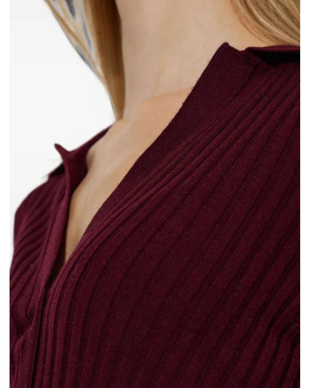 Akep Purple Ribbed-Knit Wool Sweater