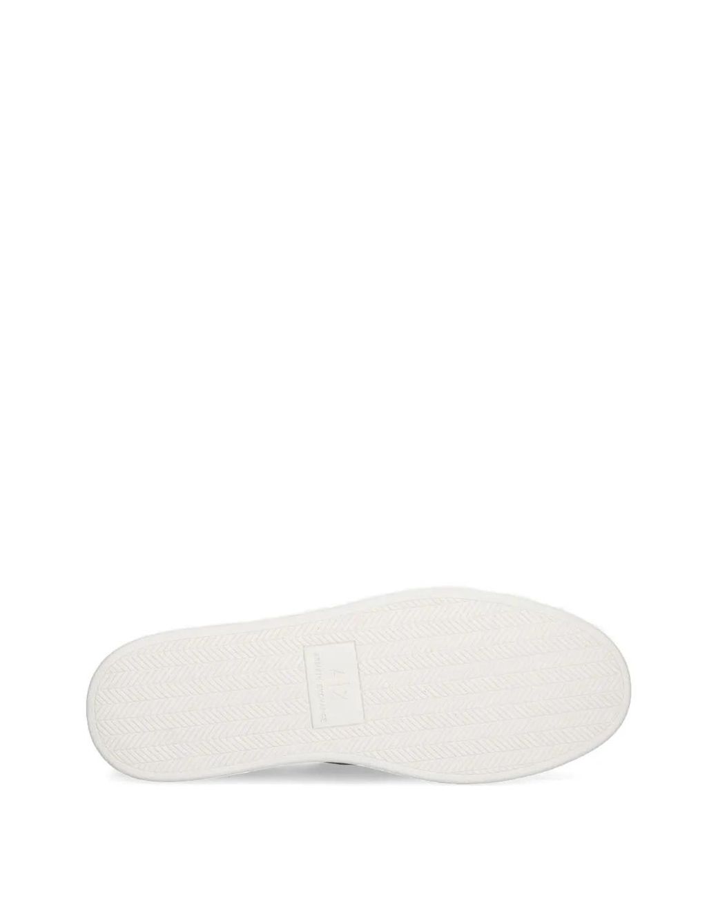 ARMANI EXCHANGE White Logo-Embossed Slip-On Sneakers for men