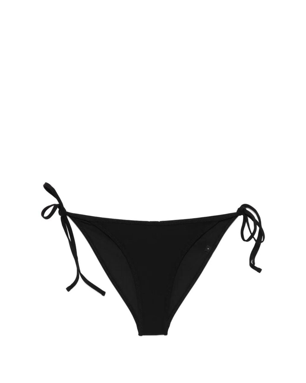 Totême Black Scoop Side-Tie Bikini Bottoms