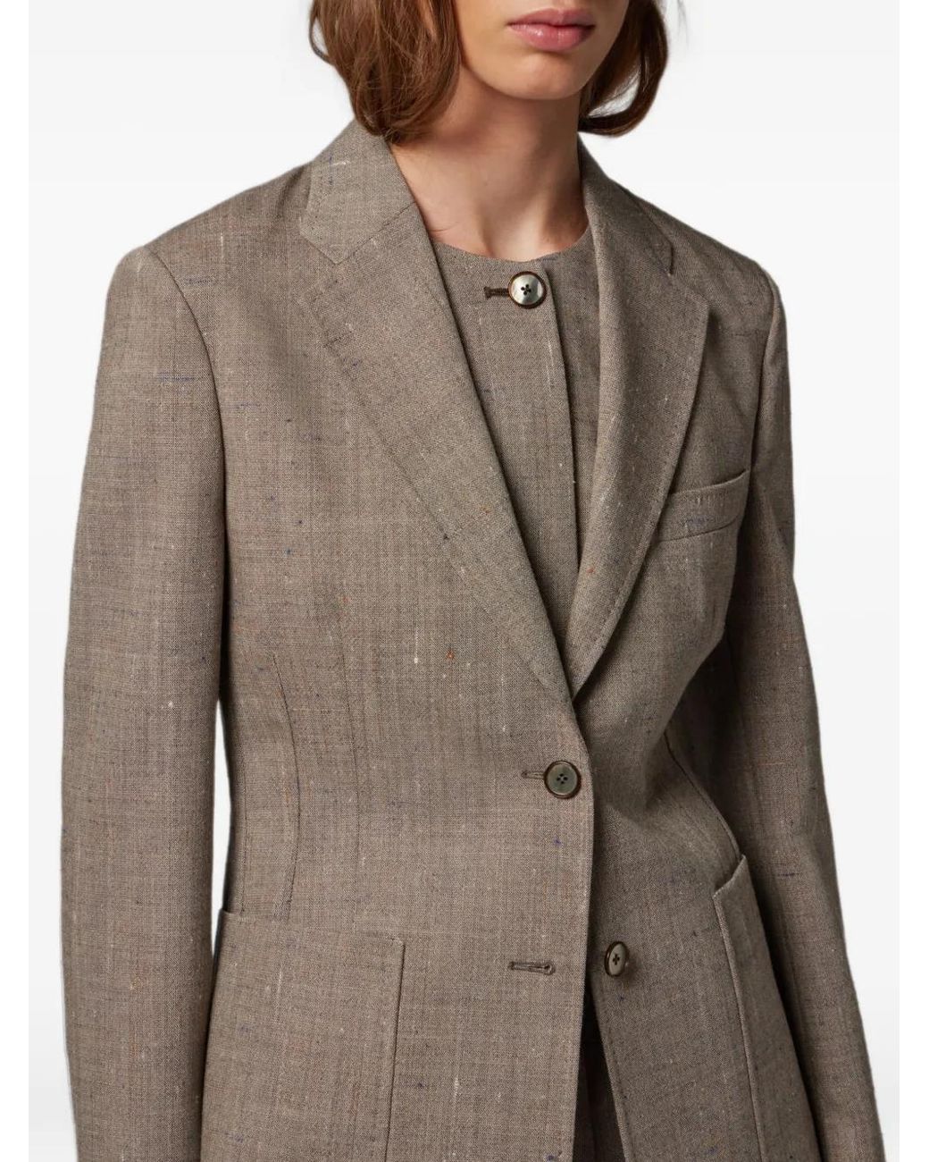 Paul Smith Brown Unlined Flecked Wool Blazer