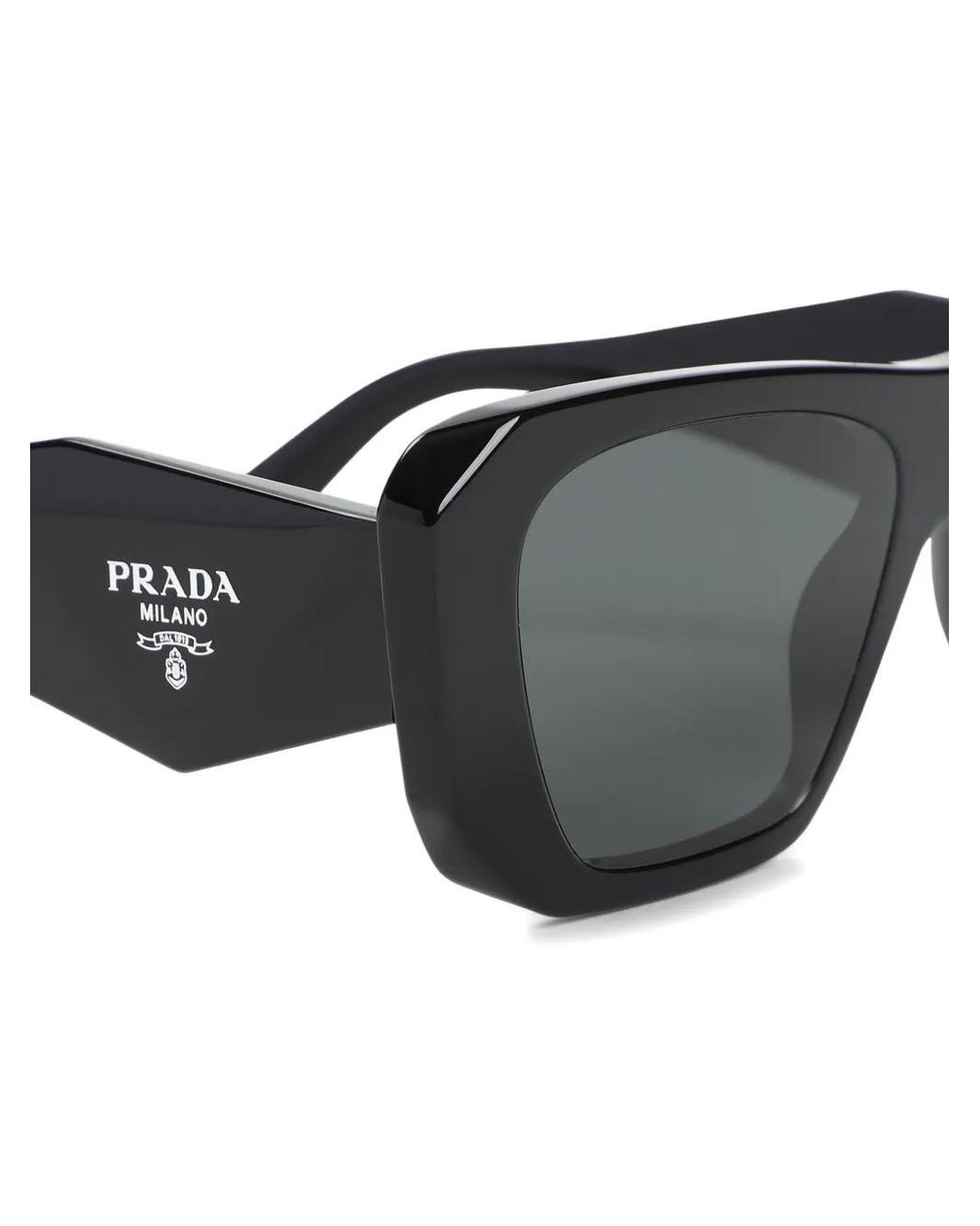 Prada Black Eckige Sonnenbrille