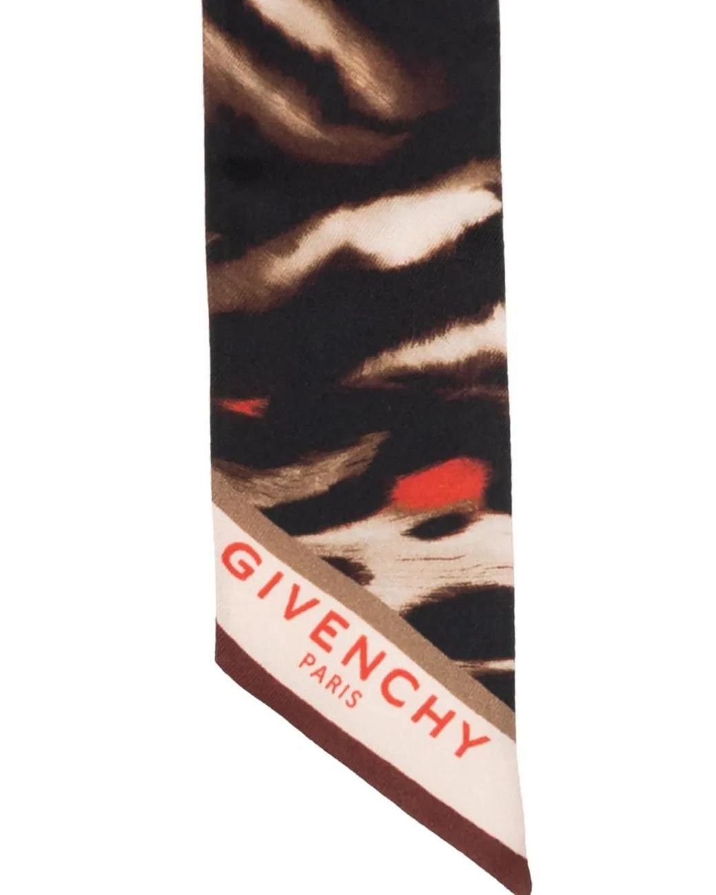 Givenchy Black Animal-Pattern Silk Scarf