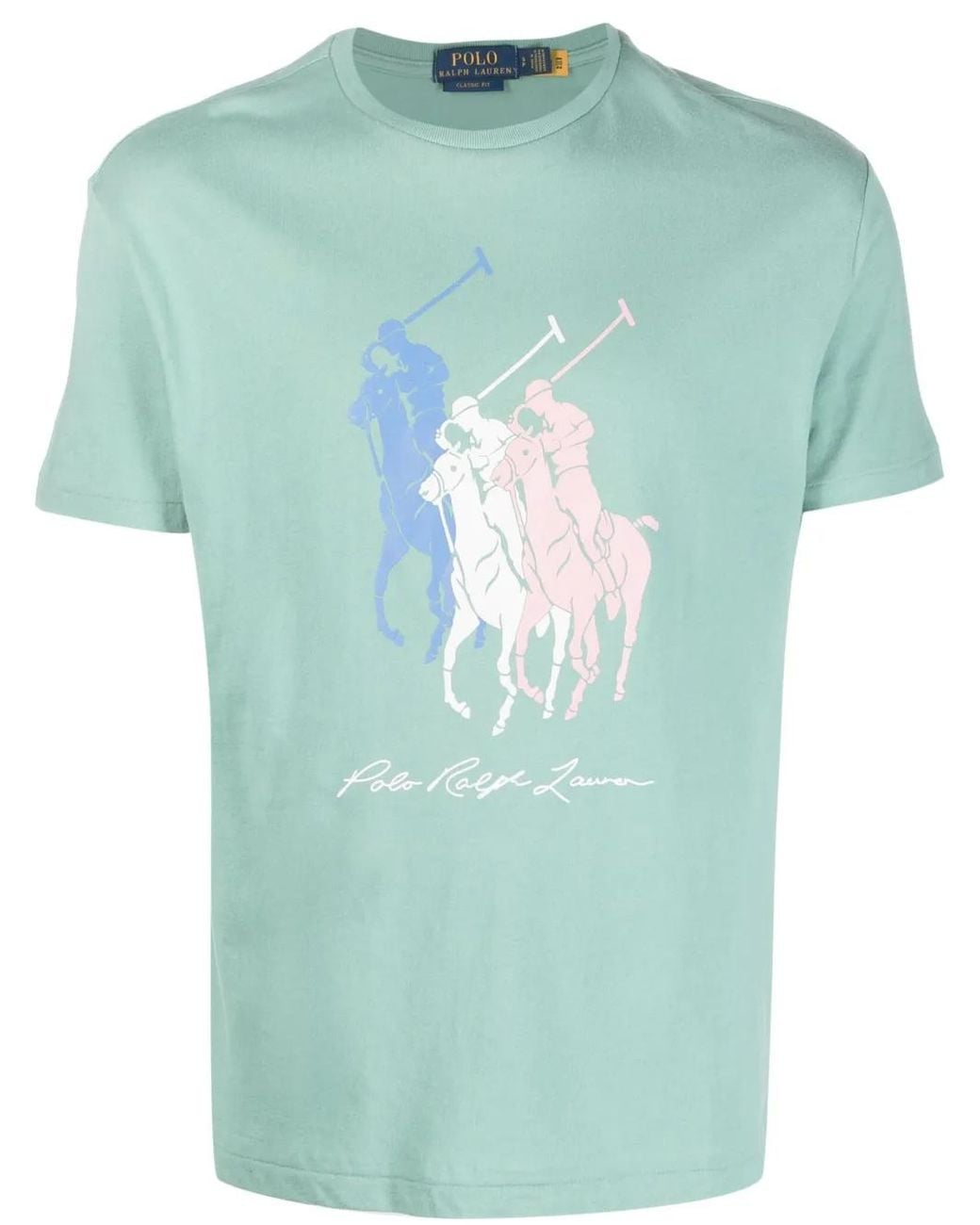 Polo Ralph Lauren Green Logo-Print Cotton T-Shirt for men