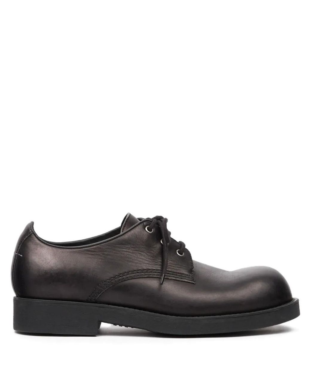 MM6 by Maison Margiela Brown Leather Biker Lace-Up Shoes for men