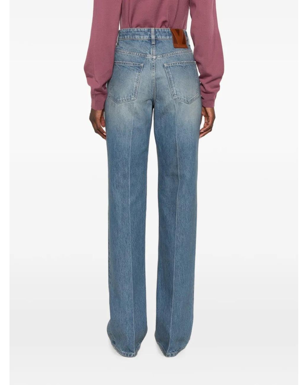 Valentino Garavani Blue Button-Up Patch-Pocket Jeans