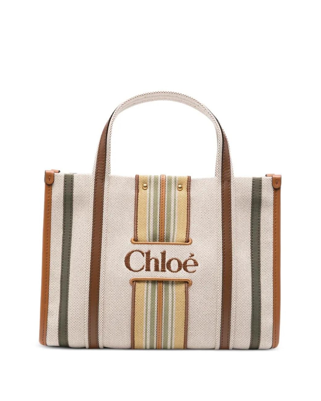 Chloé White Woody Loop Tote Bag
