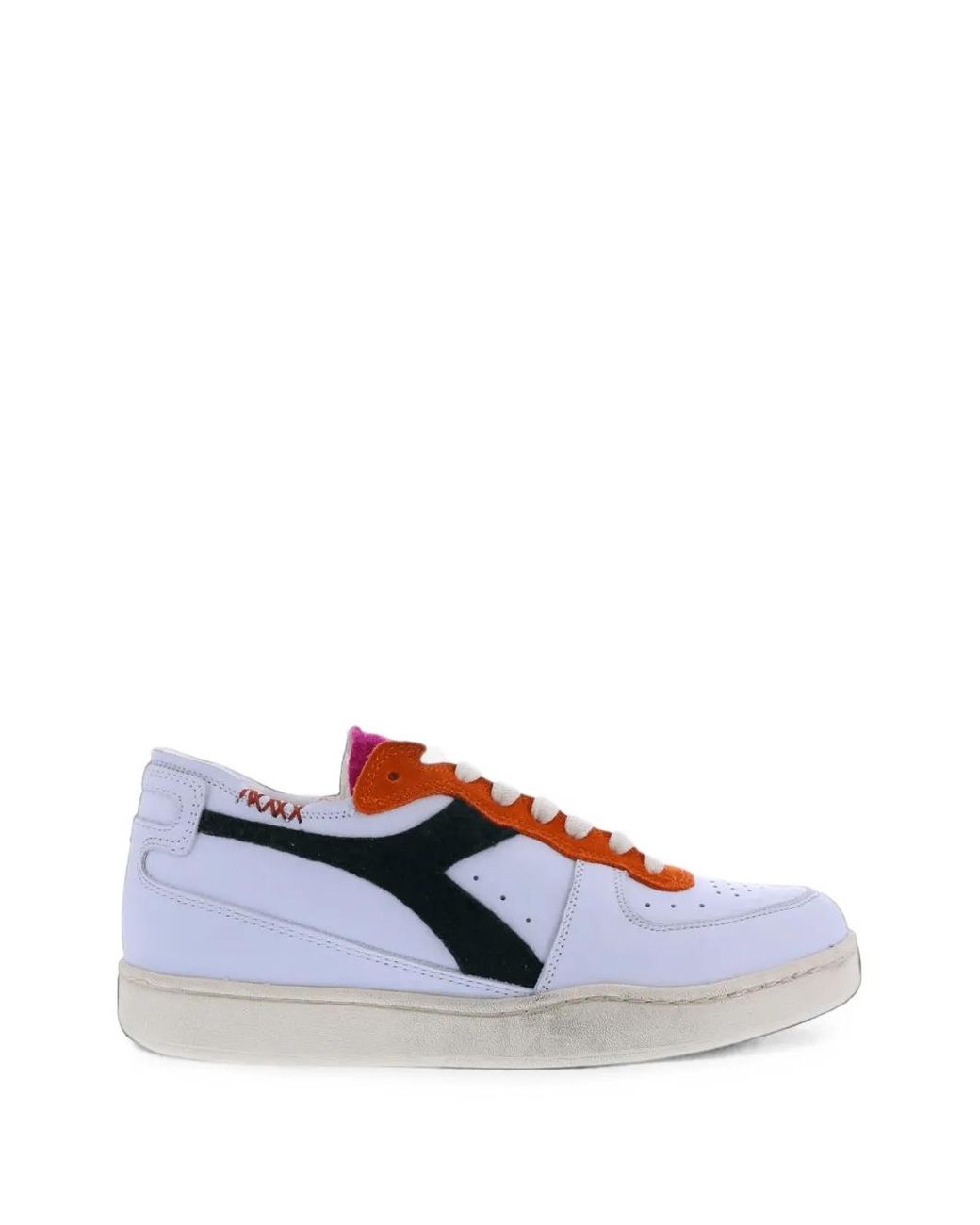 Diadora White Mi Basket Row Cut Sneakers