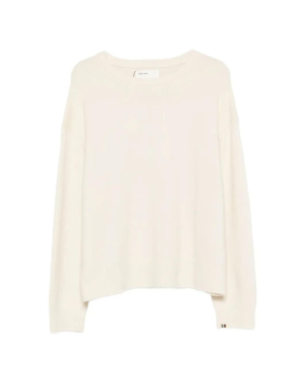 Extreme Cashmere White Mike Ribbed-Trim Cashmere Sweater