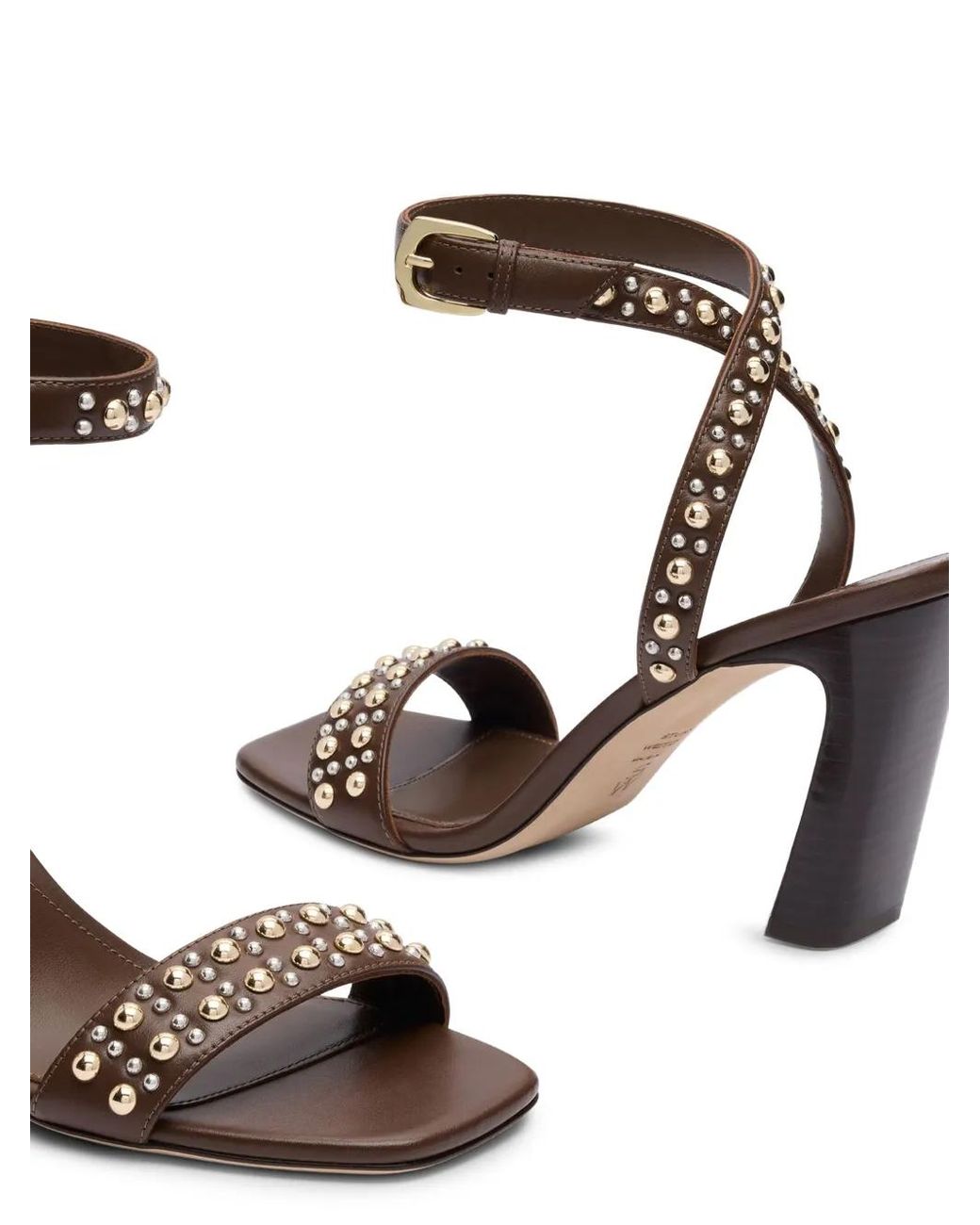 Stuart Weitzman White Perry Leather Heeled Sandals