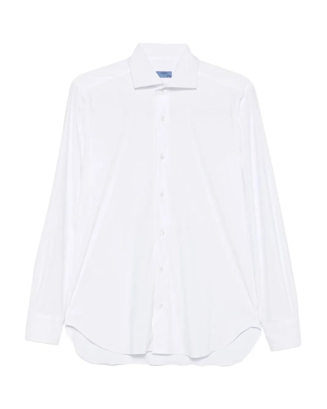 Barba Napoli White Long-Sleeve Cotton Shirt for men