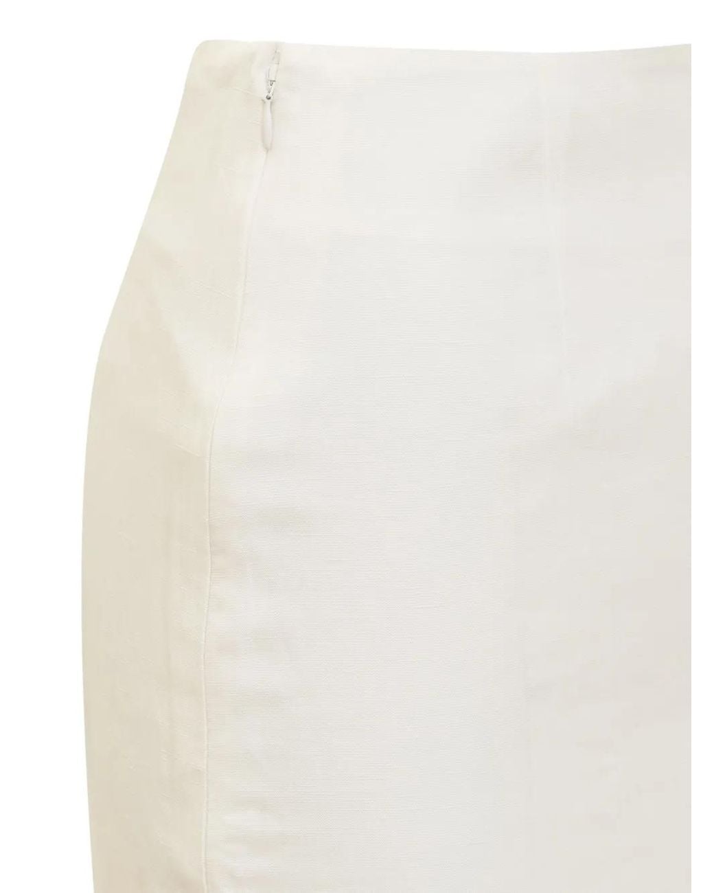 De La Vali White Side Lace-Up Midi Skirt