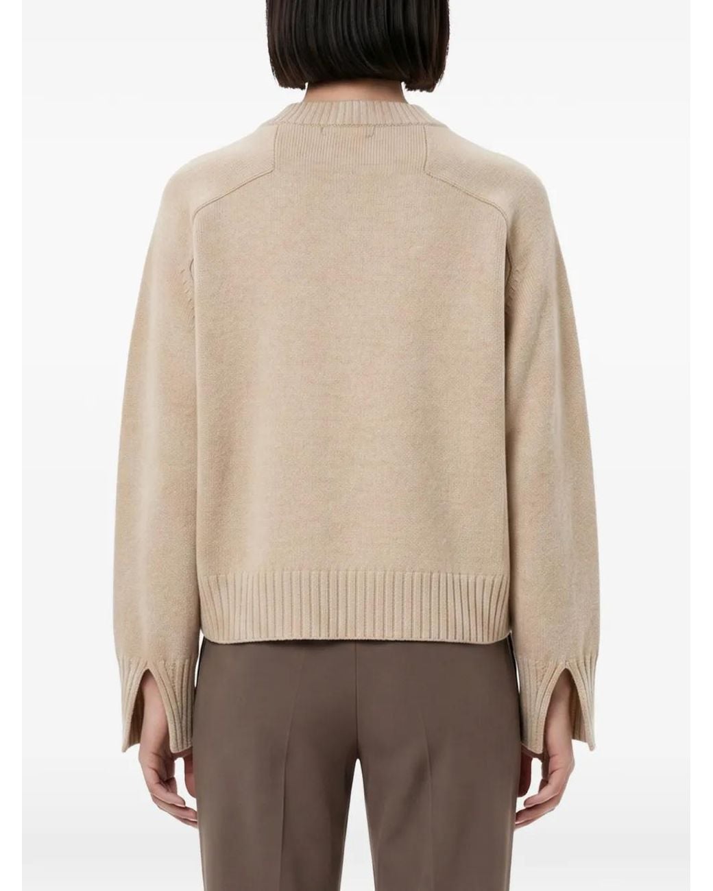 Soeur White Ribbed-Knit Crew-Neck Sweater