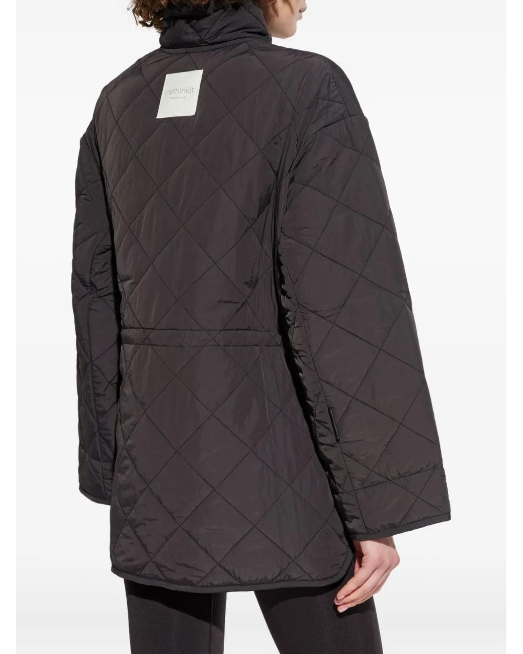 Rethinkit Studios Gray Quilted Diamond-Pattern Jacket