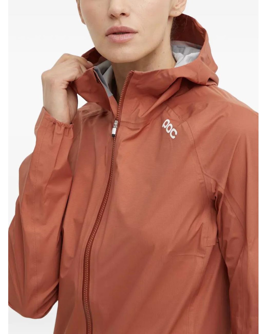 Poc Red Hooded Zip Jacket