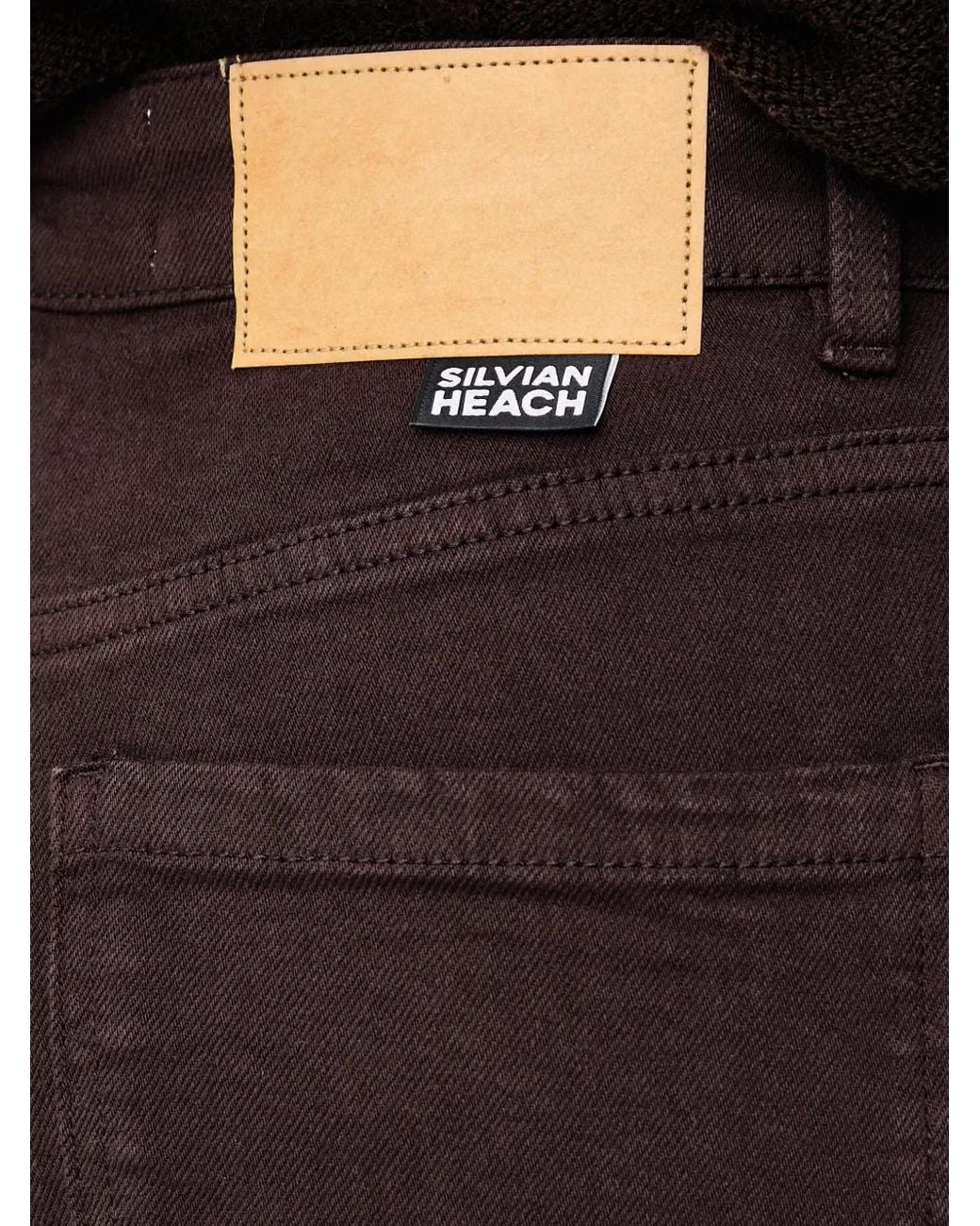 Silvian Heach Black Logo-Patch Straight-Leg Jeans