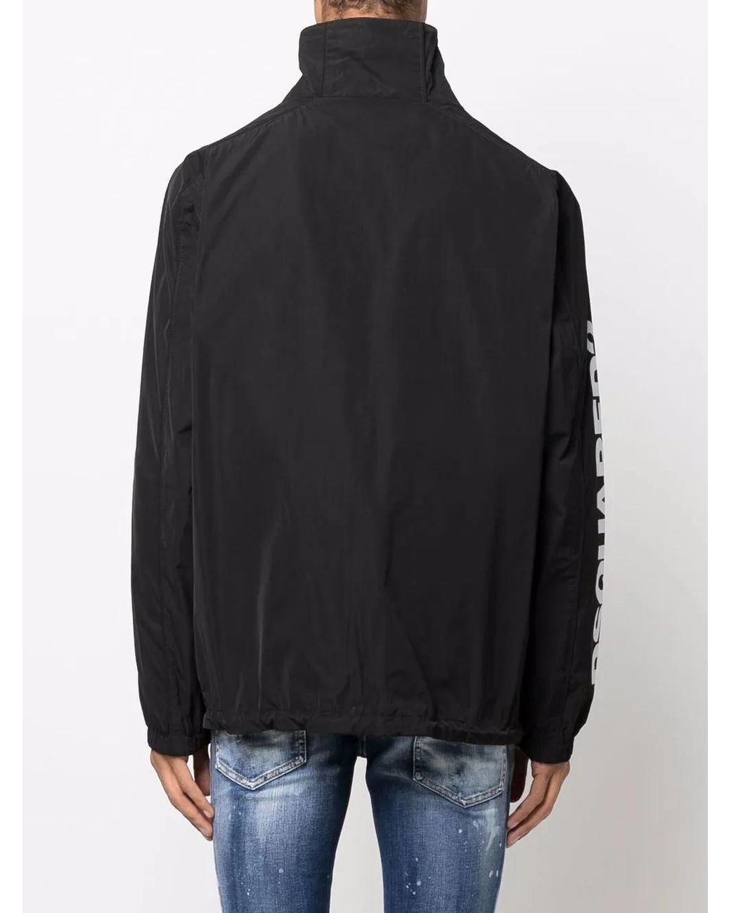 DSquared² Blue Logo-print Zippered Coat for men