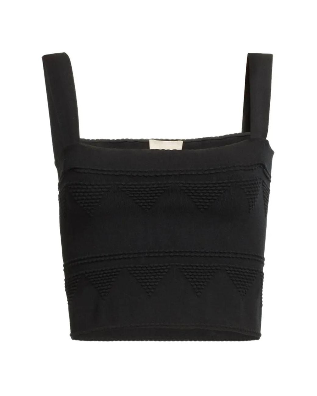 Elie Saab Black Ribbed-Knit Top