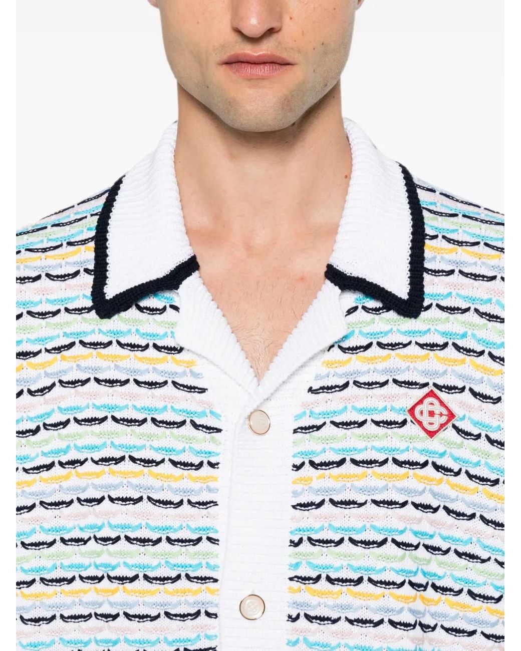 Casablanca Blue Chemise Imprimée À Boutonnière for men