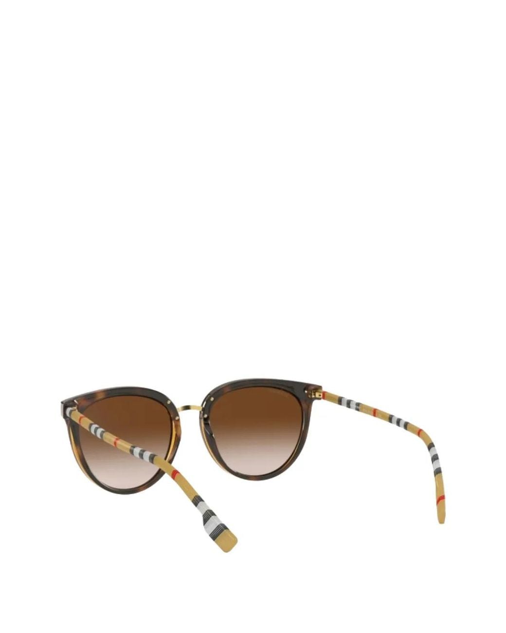 Burberry Brown Tortoiseshell-Effect Check-Pattern Sunglasses