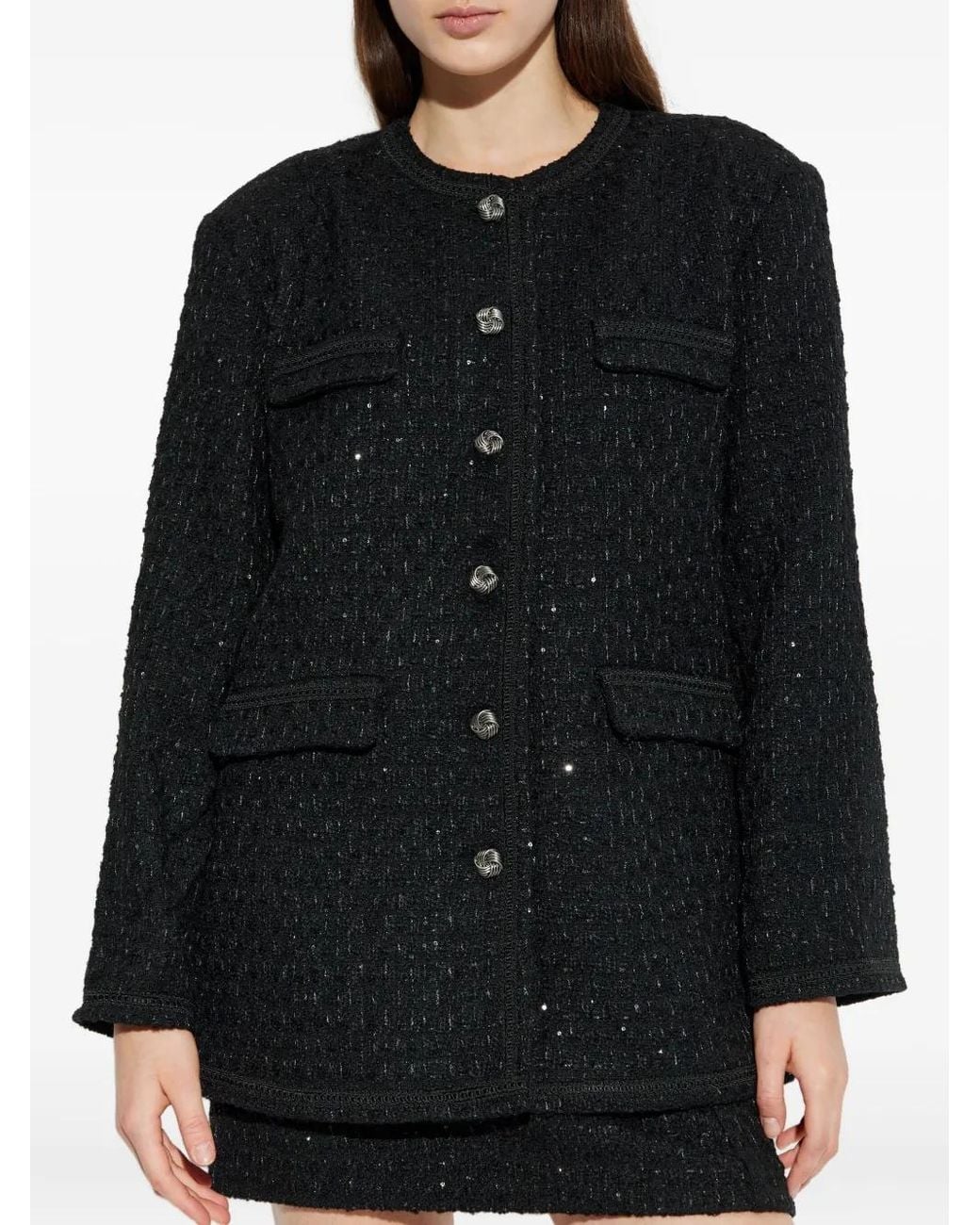 Gestuz Black Gzkeiko Button Embellished Jacket
