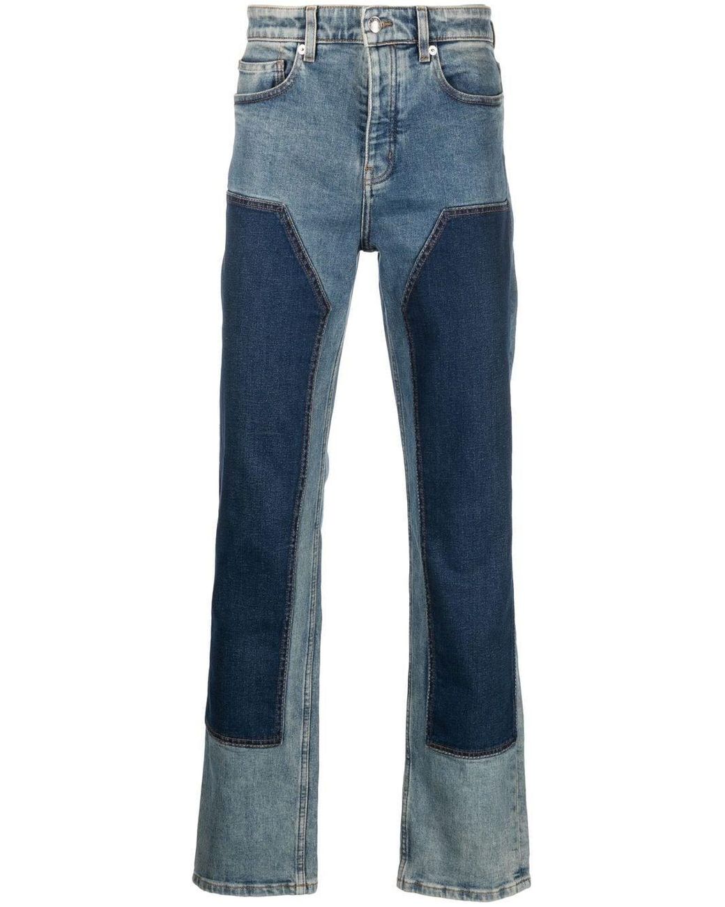 Zadig & Voltaire Patchwork-denim Straight Jeans in Blue for Men | Lyst