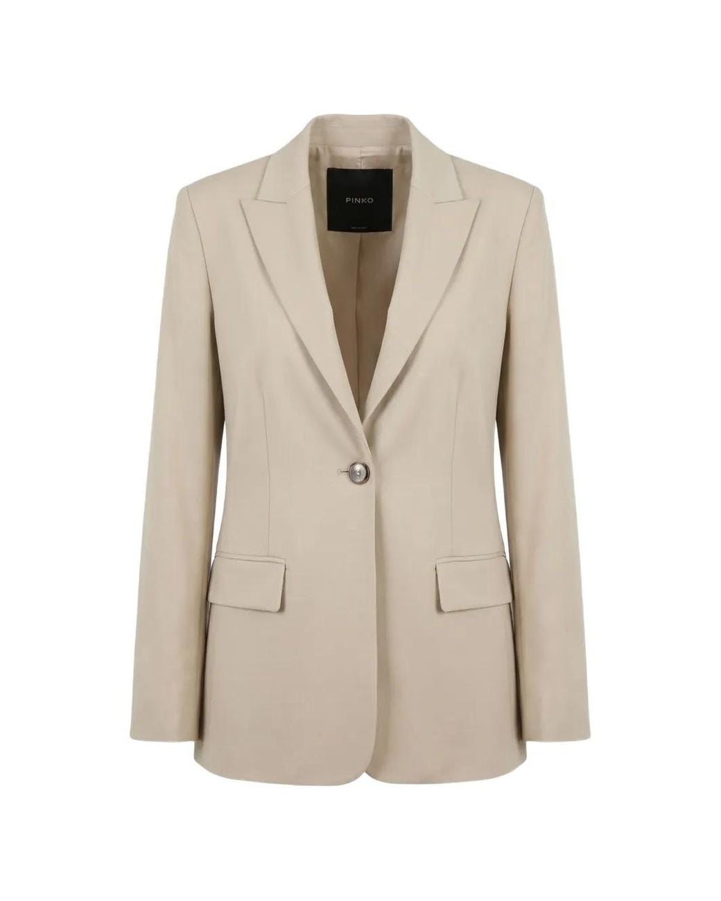 Pinko Natural Peak-Lapel Single-Breasted Blazer