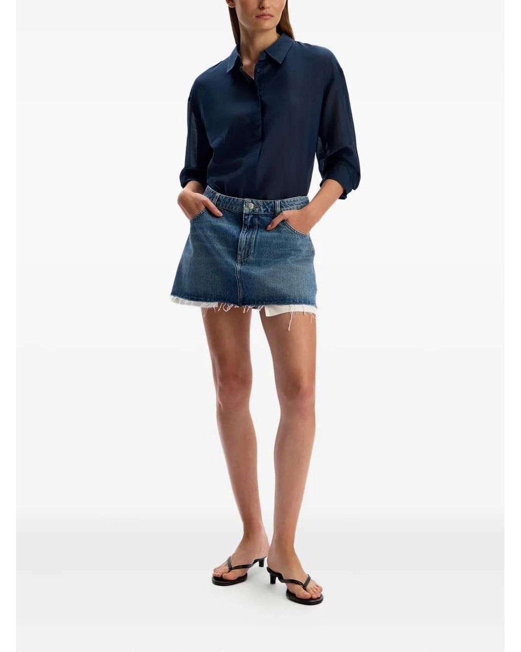 12 STOREEZ Blue Button-Down Shirt