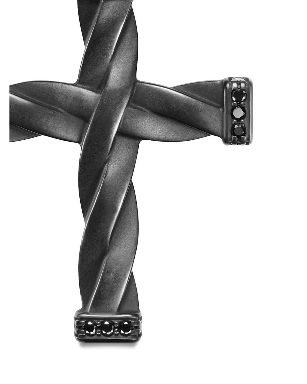 David Yurman Black Dy Helios Cross Pendant (48Mm) for men
