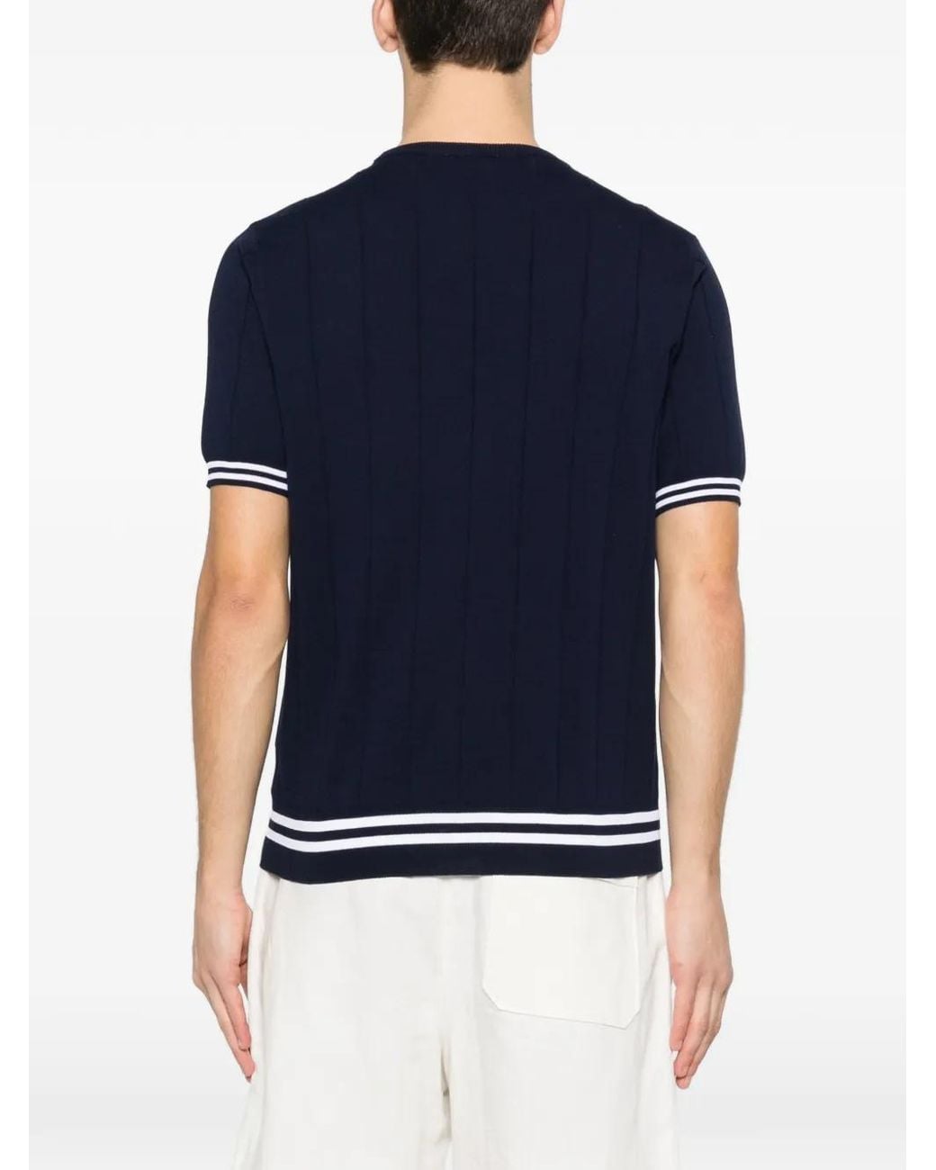 Panicale Gestreept T-Shirt in het Blue voor heren