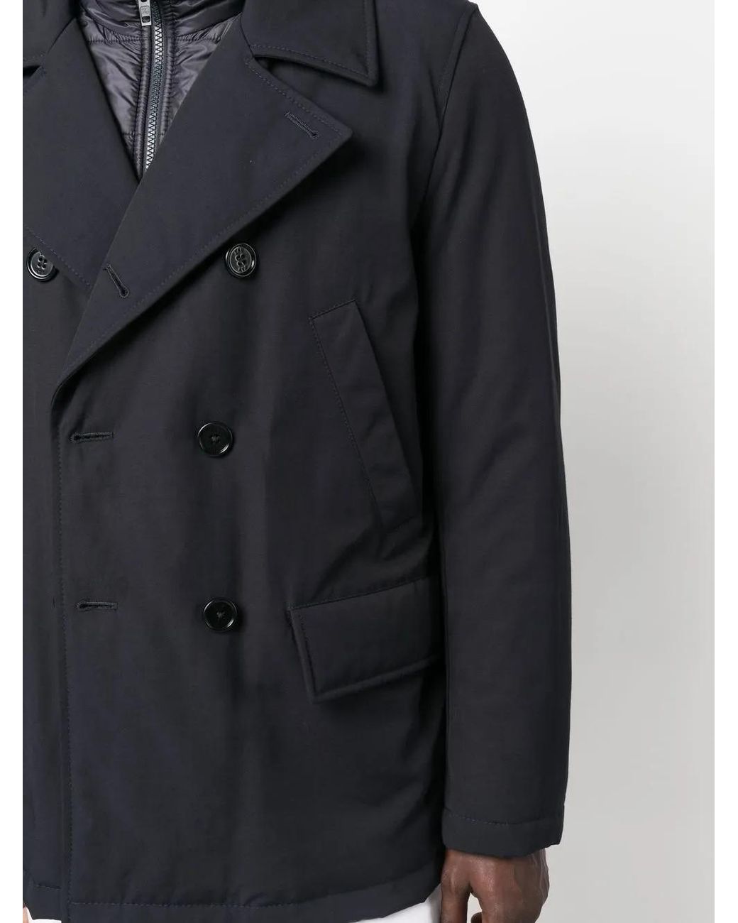 Fay Blue Quilted Double-Breasted Coat for men