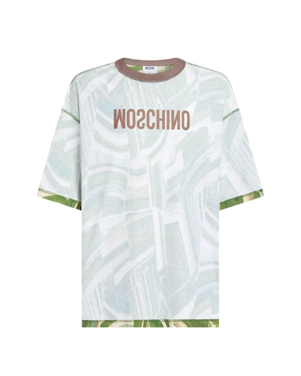 Moschino White Printed Cotton Jersey T-Shirt for men