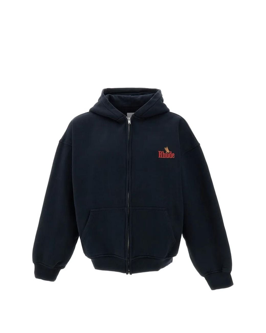 Rhude Blue Graphic-Print Zip-Up Hoodie for men