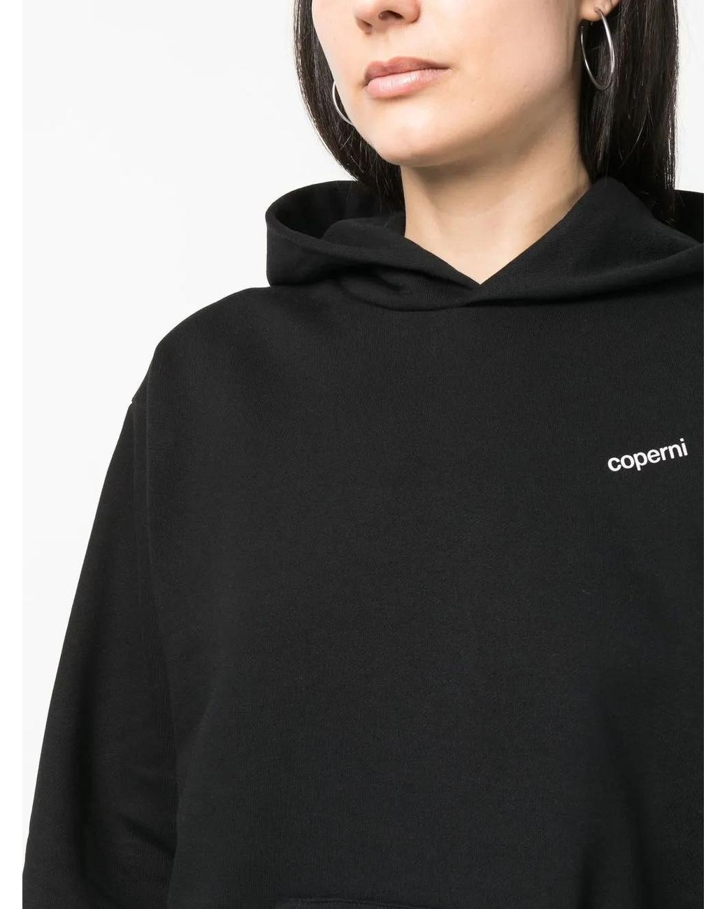 Coperni Black Logo-Print Long-Sleeved Hoodie