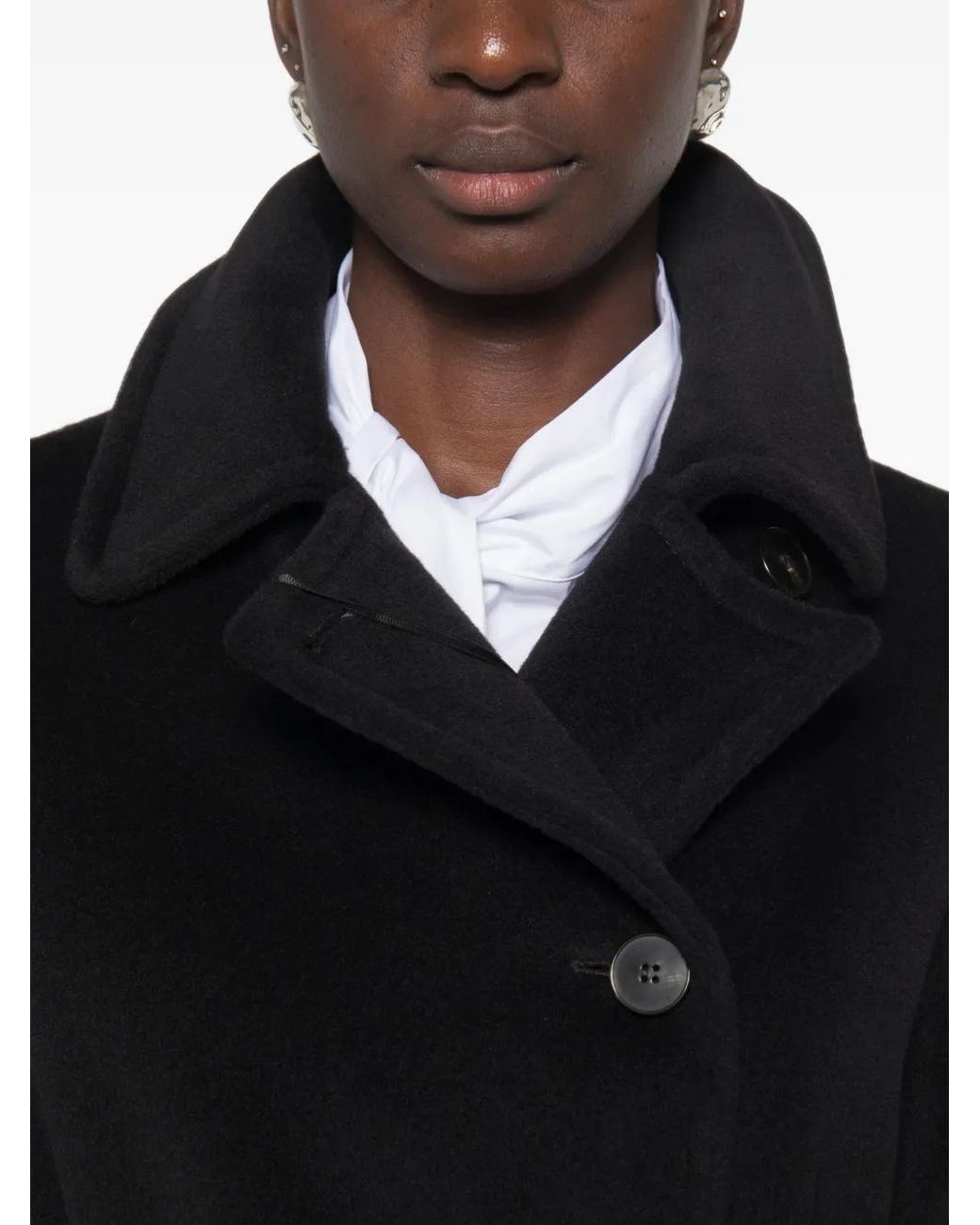 Marella Black Belted Wool Coat