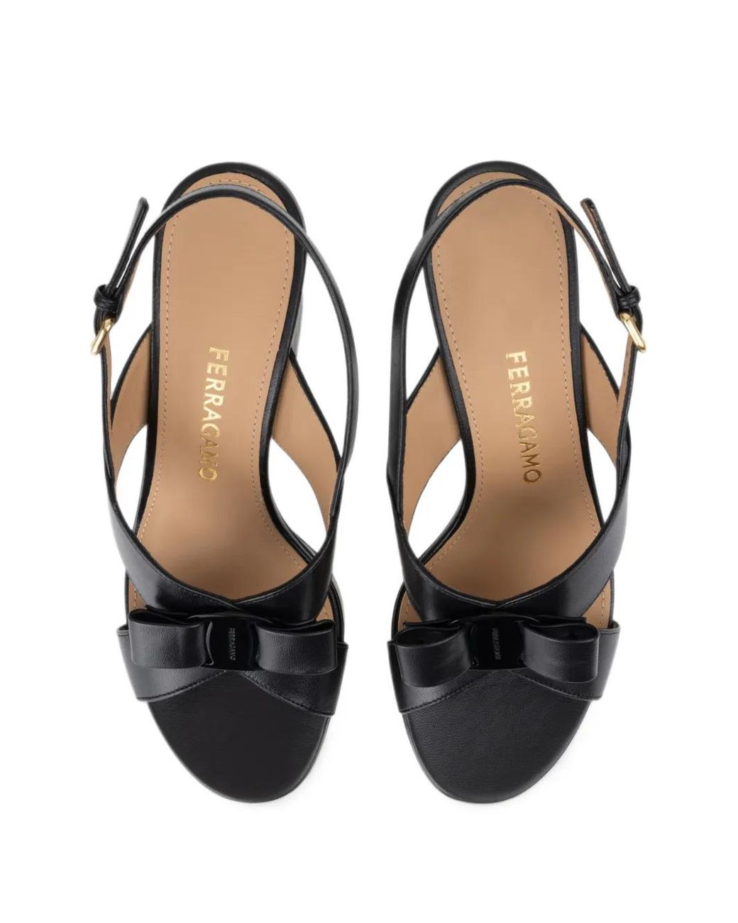 Ferragamo Black Vara Bow Platform Sandals