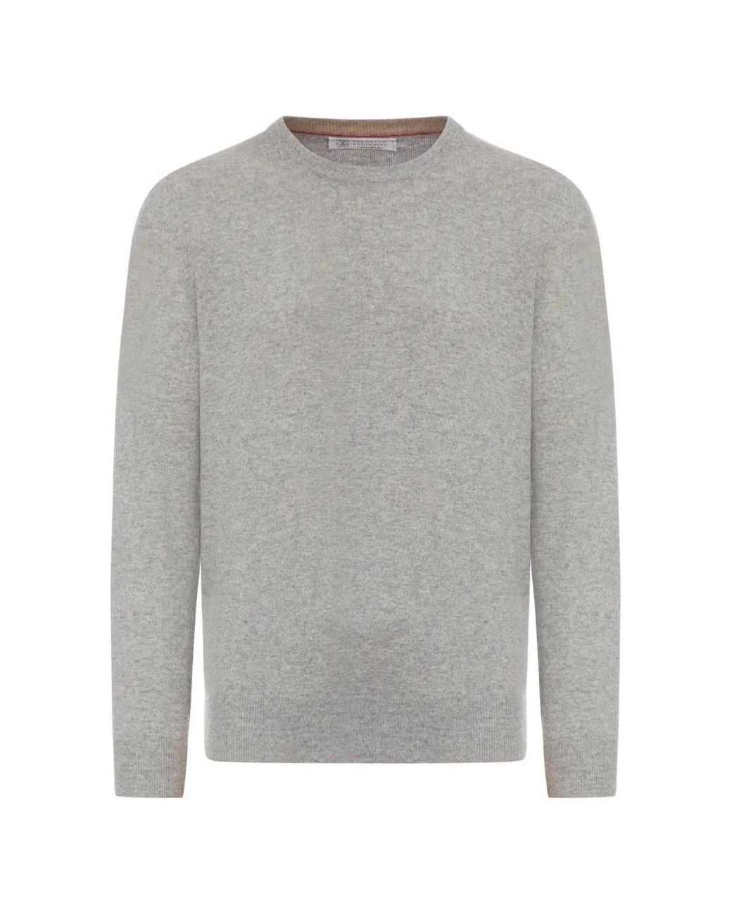 Brunello Cucinelli Gray Cashmere Sweater for men