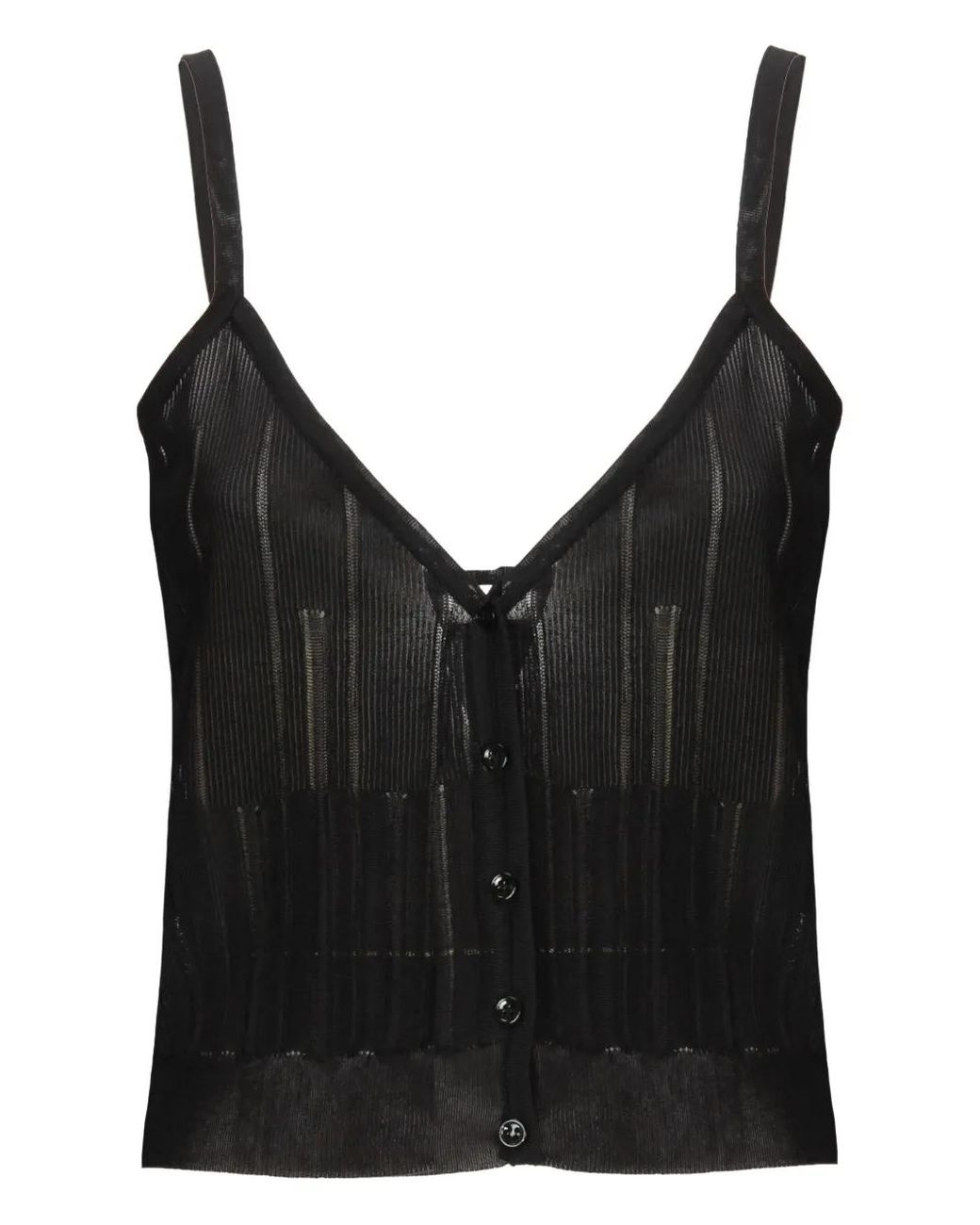 Saint Laurent Black Striped Knitted Tank Top