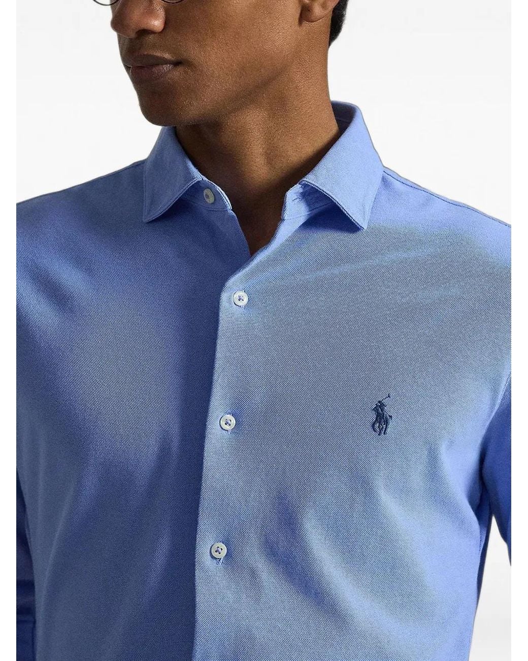 Polo Ralph Lauren Blue Logo-Embroidered Button-Down Shirt for men