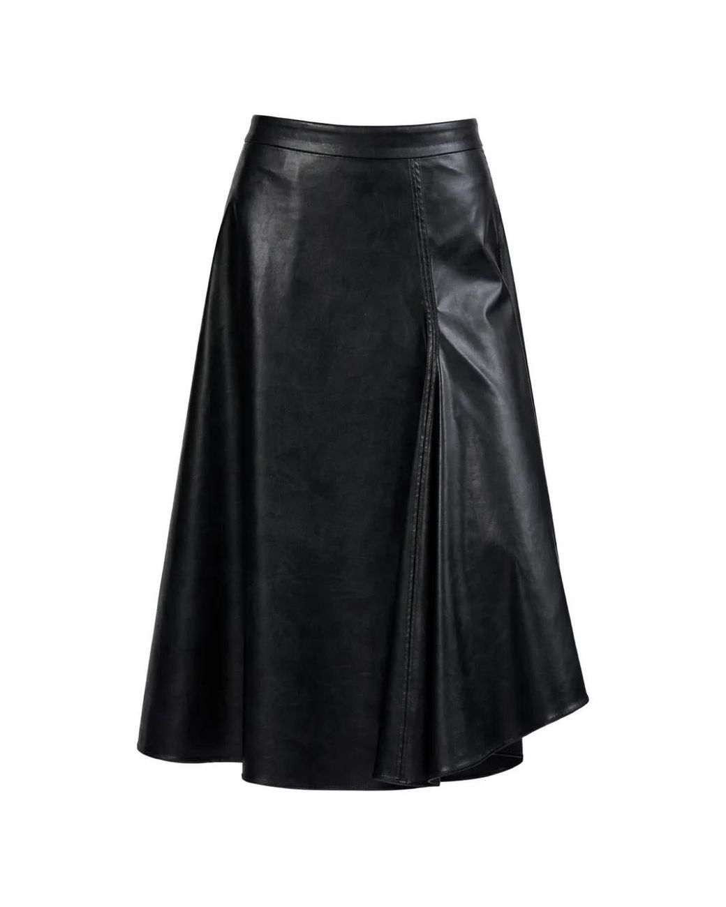 Barbara Bui Black Faux-Leather Skirt
