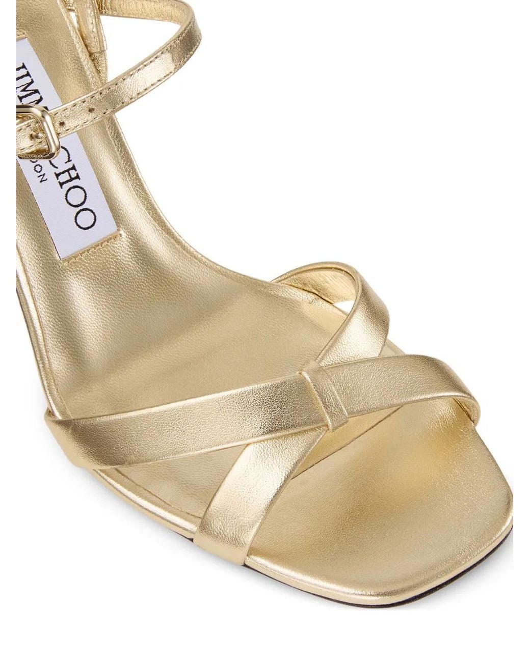 Jimmy Choo Metallic Elsy Block Heels 85