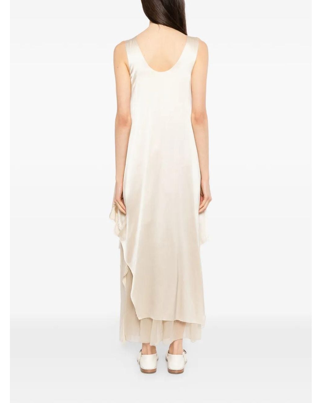 A Tentative Atelier White Layered Knots-Stitch Dress