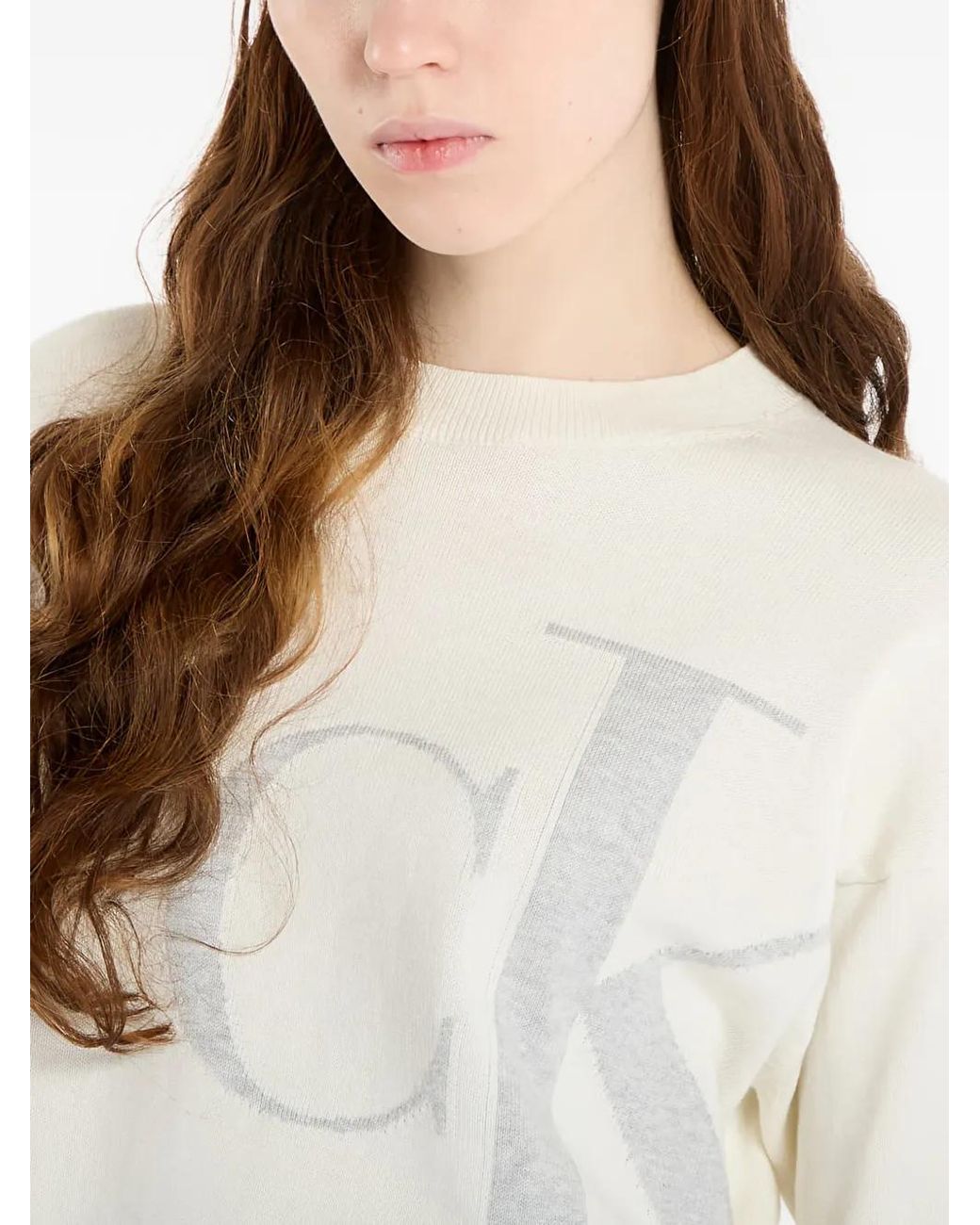 Calvin Klein Blue Long-Sleeve Cotton Sweater