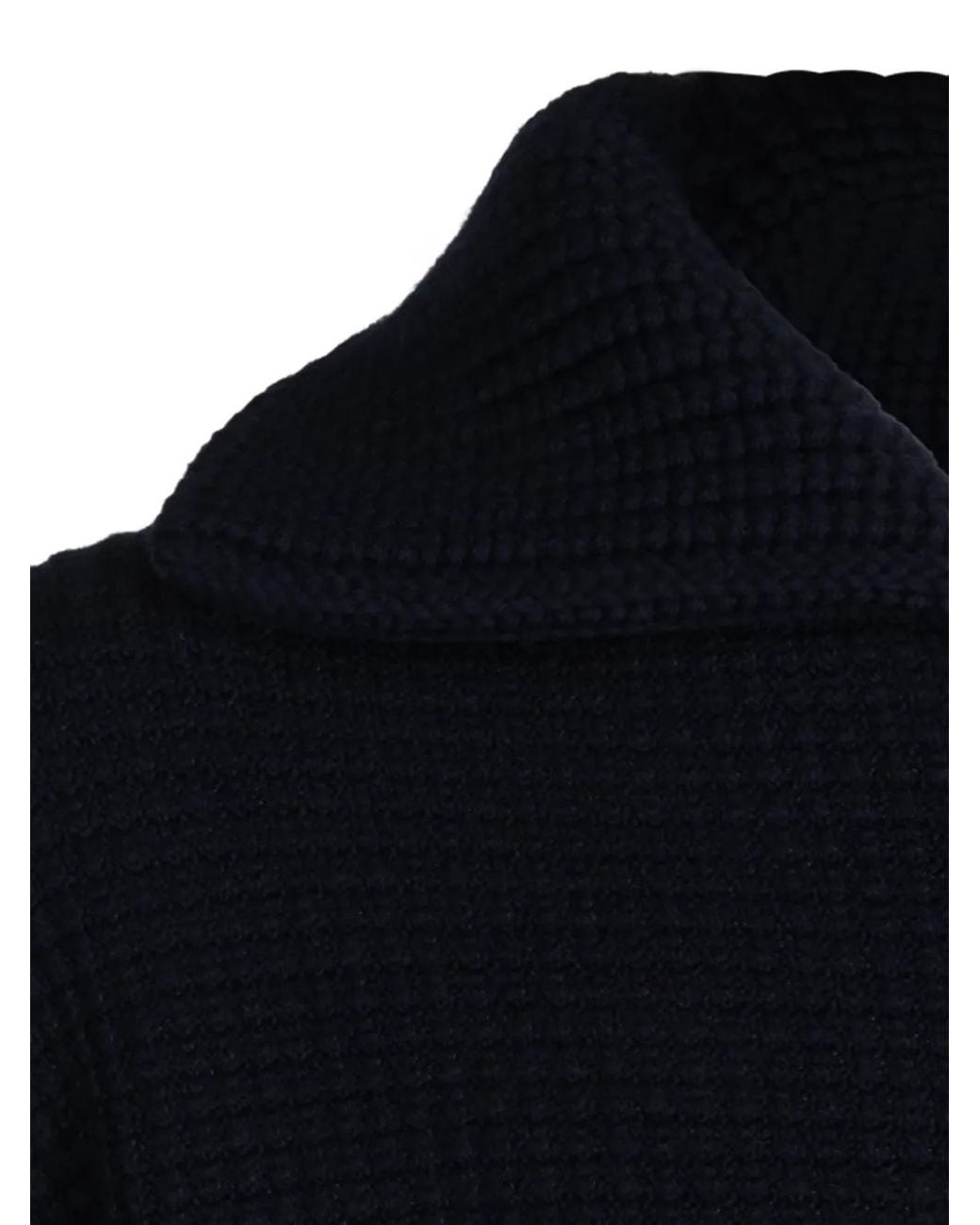 Malo Blue Waffle-Knit Zip-Up Cardigan for men