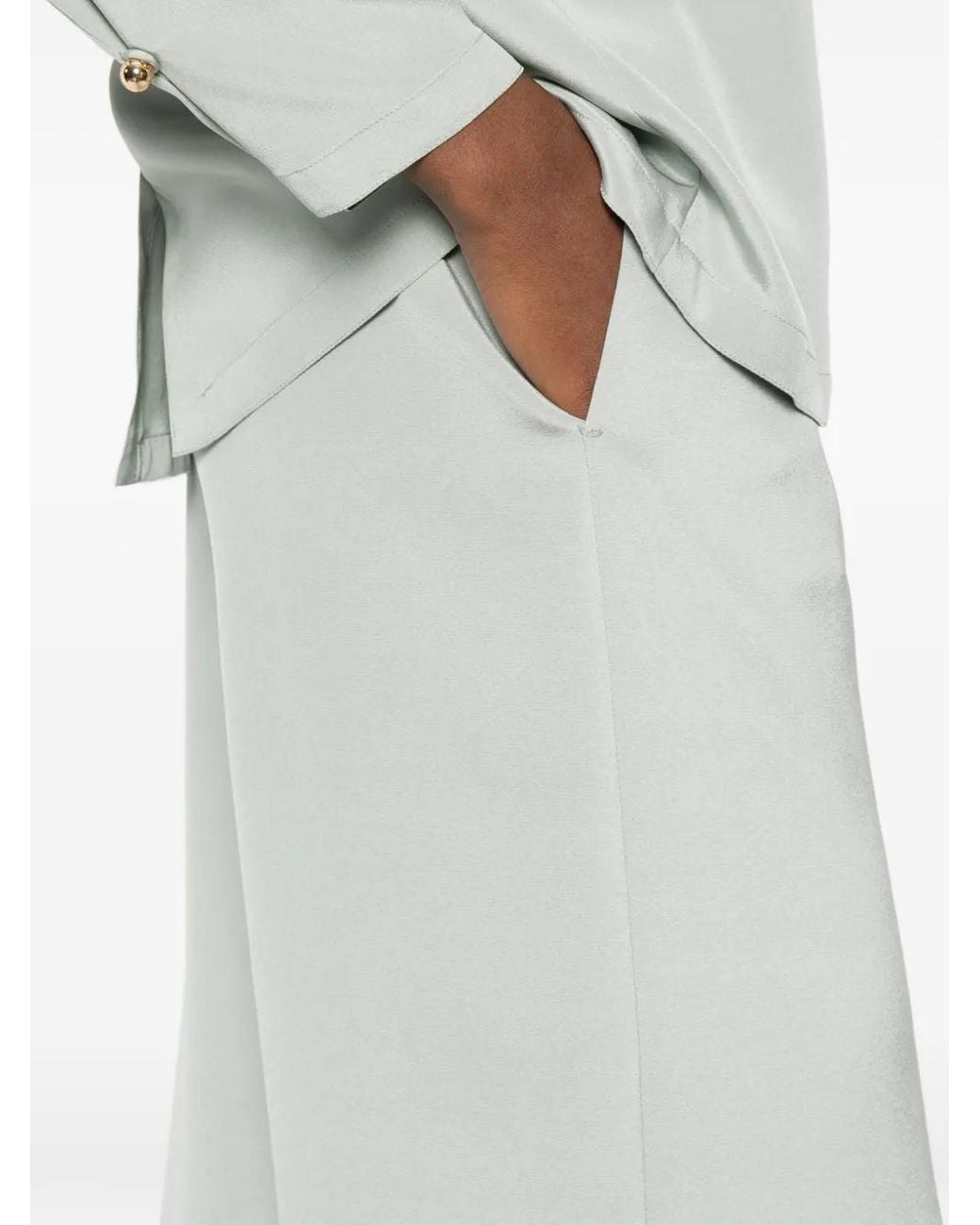 Max Mara White Wide-Leg Cut Palazzo Pants