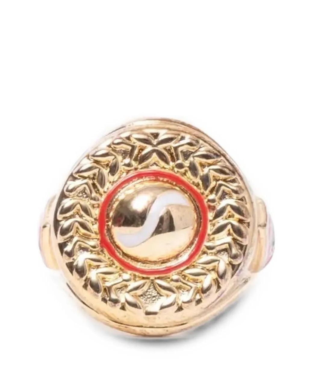 Casablanca Metallic Sports Medallion Ring