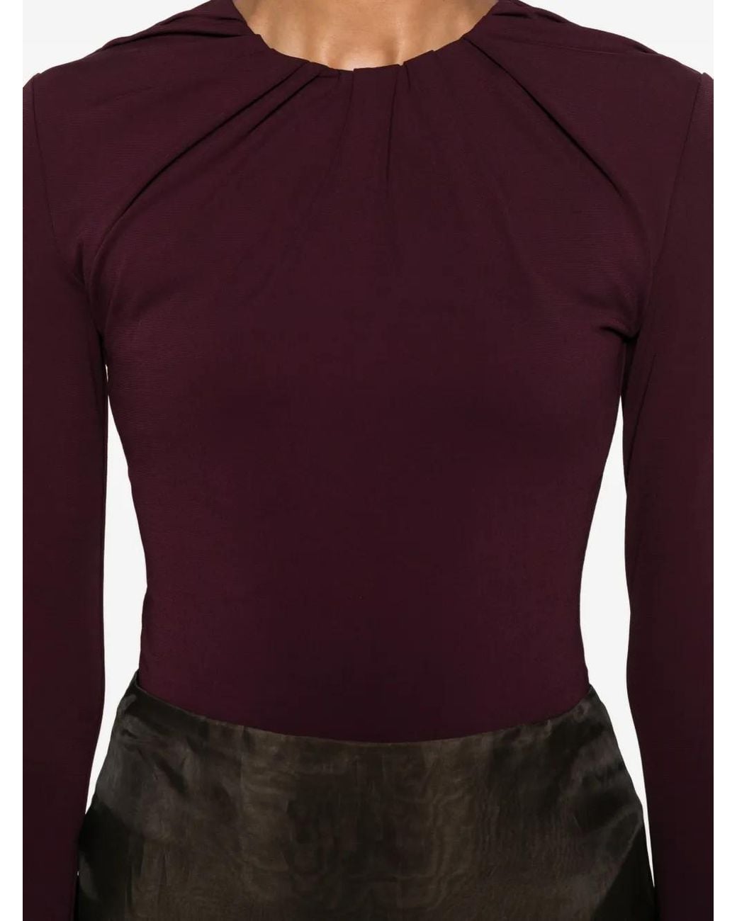 Viktor & Rolf Purple Draped-Neckline Bodysuit